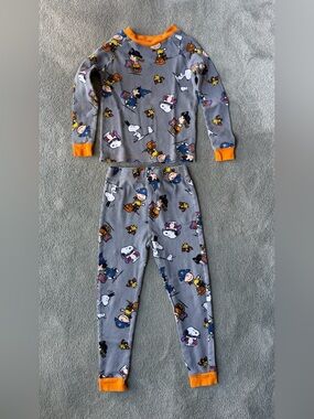 Peanuts Halloween Pajama Set In Gray With Orange Trim 2017